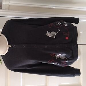 Bon Worth XSP cardigan sweater crazy ๐ cat ๐๐ป๐โโฌ lady